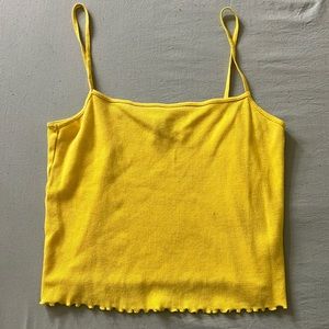 Yellow Lettuce Trim Tank Top
